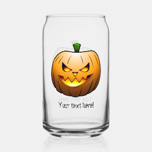 Jack O'lantern is ready for Halloween Can Glass
