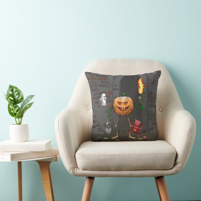 Jack O'lantern is trick or treating Cushion (Chair)