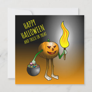 Jack O'lantern out to trick or treat Card