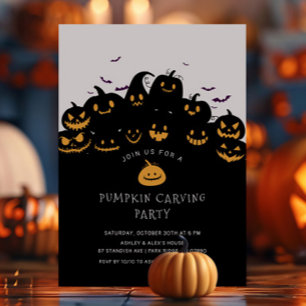 Jack O'Lantern Pumpkin Carving Invitation