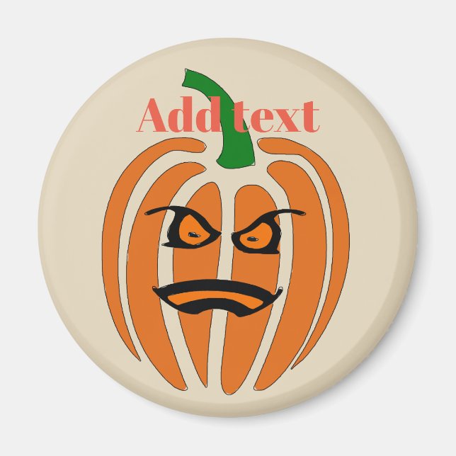 Jack O'Lantern, Pumpkin Face Magnet (Front)