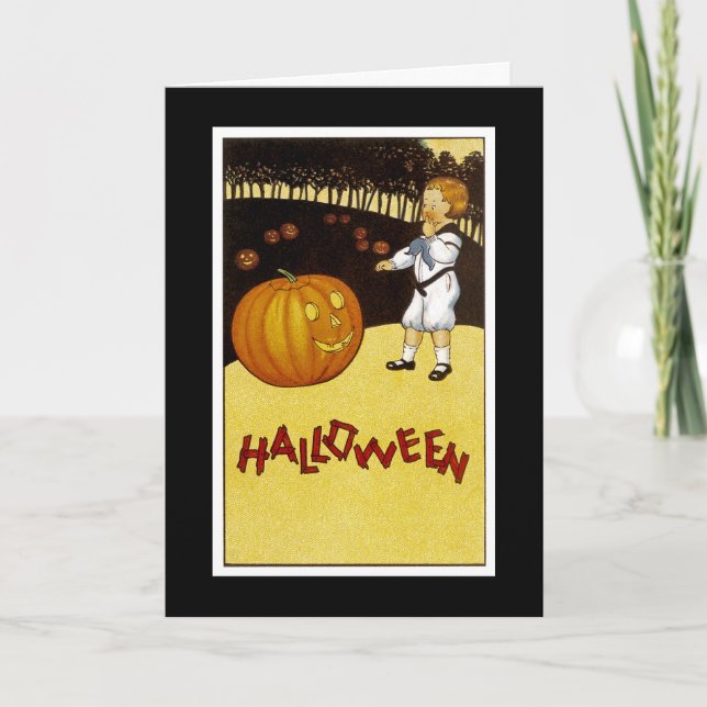 Jack o'Lantern Pumpkin Patch Halloween Card (Front)