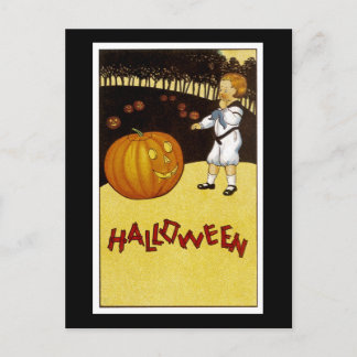Jack o'Lantern Pumpkin Patch Halloween Postcard