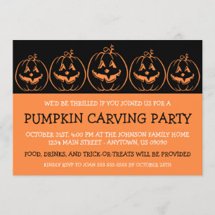 Jack O'Lantern Silhouette Halloween Invitations