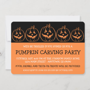 Jack O'Lantern Silhouette Halloween Invitations