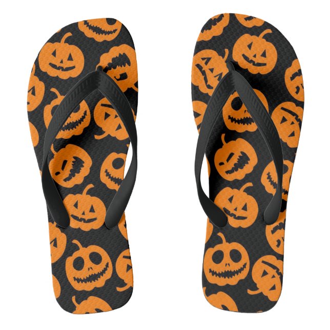 Jack O'Lantern | Trick Treat Halloween Pumpkin Flip Flops (Footbed)