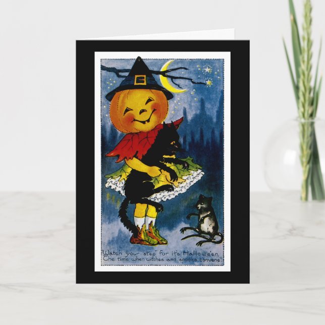 Jack o'Lantern Witch Card (Front)