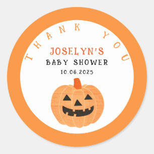 Jack o'lantern with Star Pattern Orange Halloween Classic Round Sticker