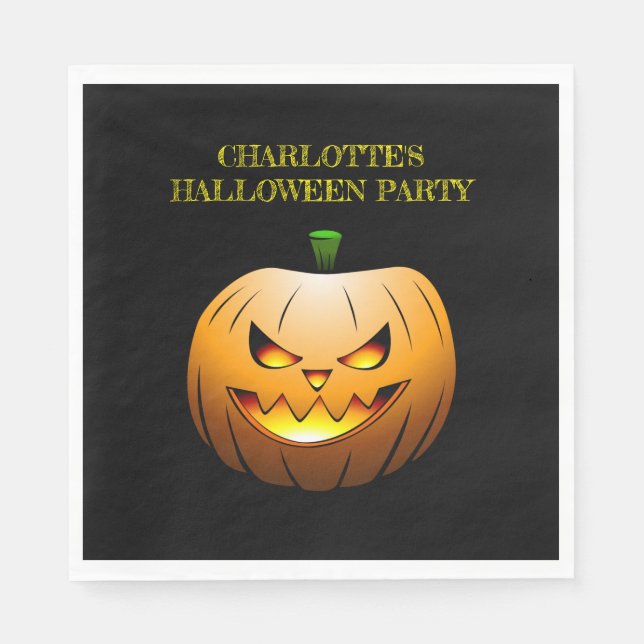 Jack  O'lanterns Halloween Night Napkin (Front)