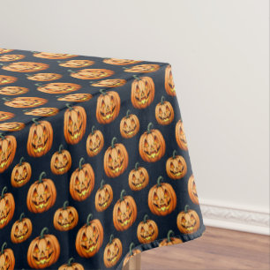 Jack O'Lanterns on Black Tablecloth