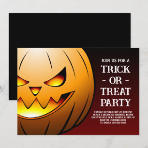 Jack O'lantern's Trick or Treat Party Invitation