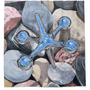 Jack on the Rocks - Fine Art Shower Curtain