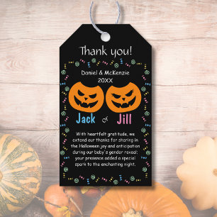 Jack or Jill O-Lantern Gender Reveal Thank You Gift Tags