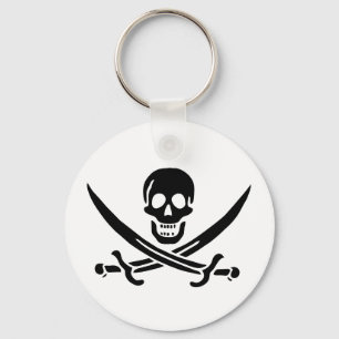 Jack Rackham black skull keychain