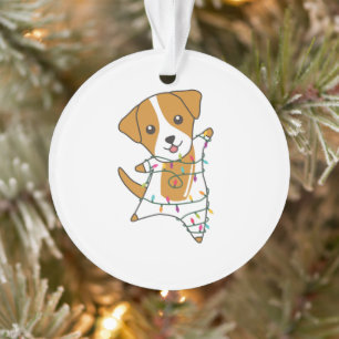 Jack Russel Christmas Dog Winter Animals Dogs Ornament