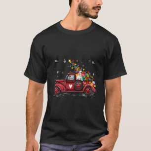 Jack Russel Dog Love Red Pickup Truck Christmas T-Shirt