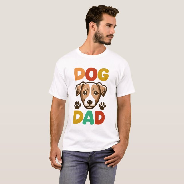  Jack Russel Terrier Dad  Typography  T-Shirt (Front Full)
