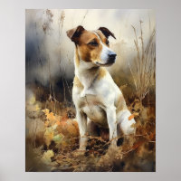 Jack Russel Terrier Dog Art Print Poster