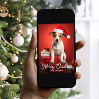 Jack Russel Terrier Dog Christmas Presents Red 