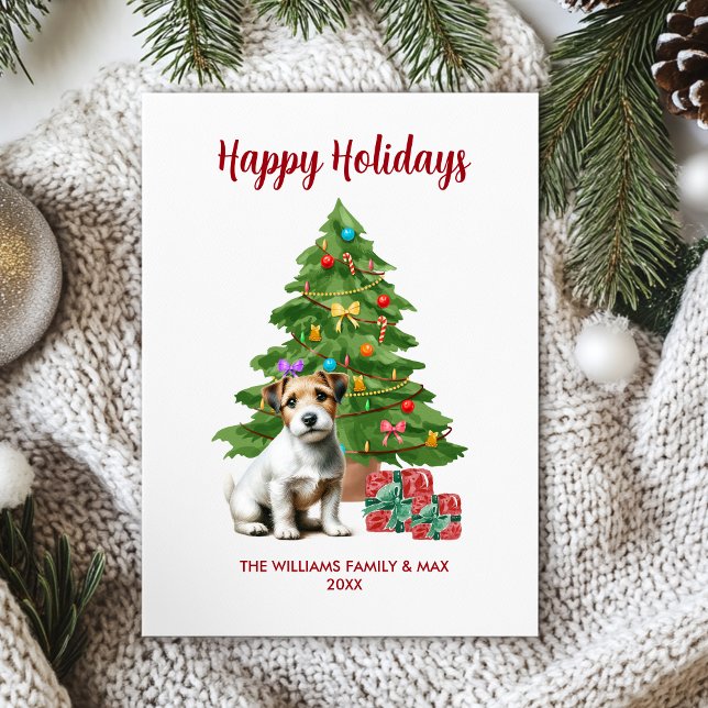 Jack Russel Terrier Dog Family Christmas Holiday Card (Creator Uploaded)