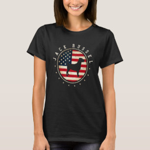 Jack Russel Usa Flag 4th July Dog Mum Dad T-Shirt