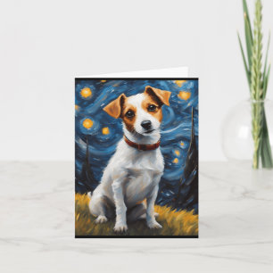 Jack Russel With Collar Painting Print  Card