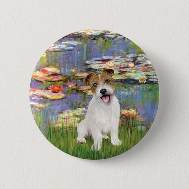 Jack Russell 11 - Llilies 2 6 Cm Round Badge (Front)