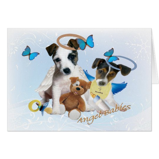 Jack Russell Angel Babies Cards