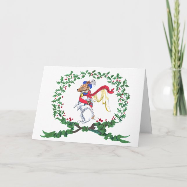 Jack Russell Barking with JOY! Holiday Card (Front)