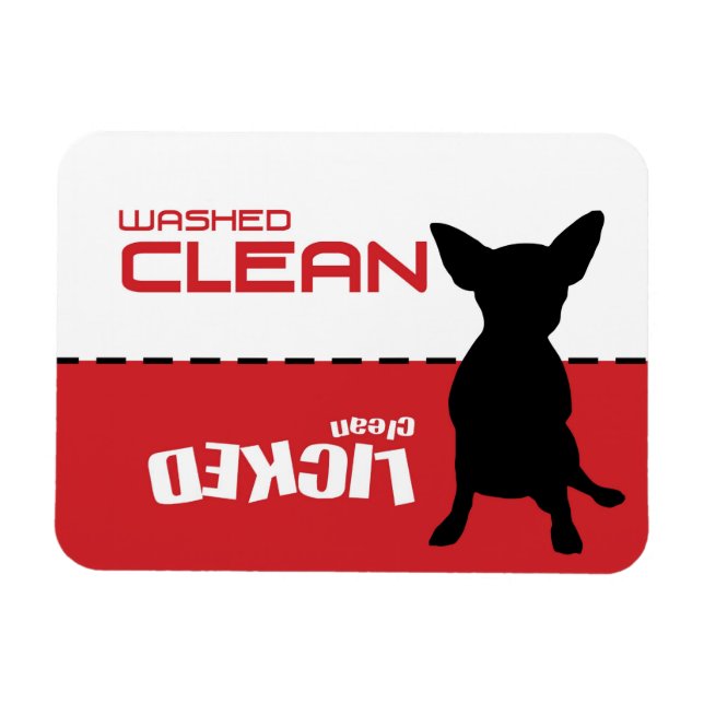 Jack Russell Chi, Dishwasher Magnet - Licked Clean (Horizontal)