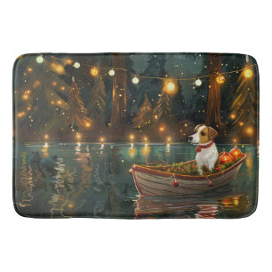 Jack Russell Christmas Festive Voyage Bath Mat