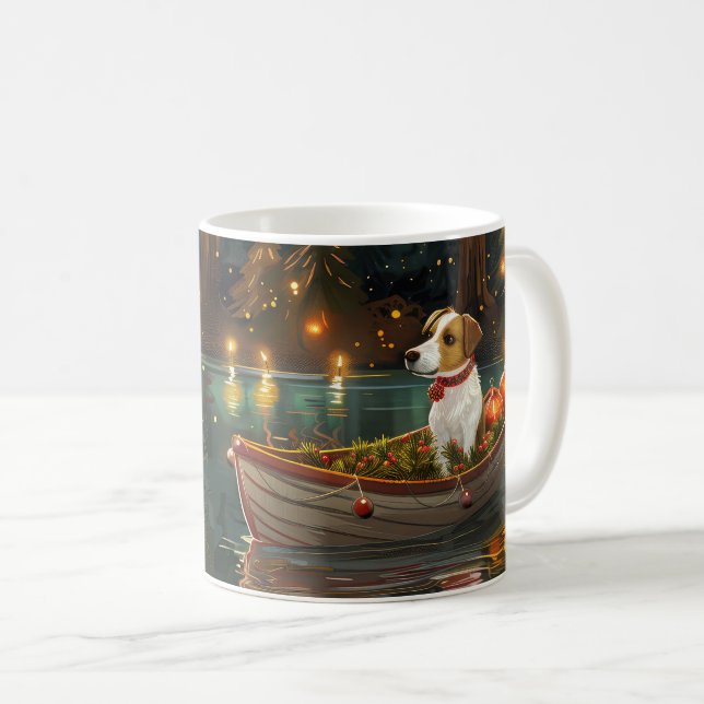 Jack Russell Christmas Festive Voyage Coffee Mug (Front Right)