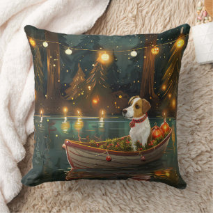 Jack Russell Christmas Festive Voyage Cushion