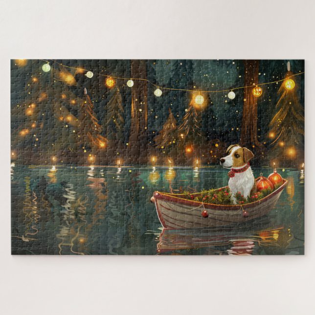 Jack Russell Christmas Festive Voyage Jigsaw Puzzle (Horizontal)