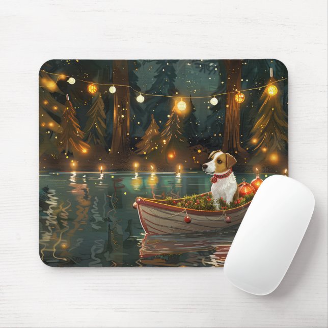 Jack Russell Christmas Festive Voyage Mouse Mat (With Mouse)