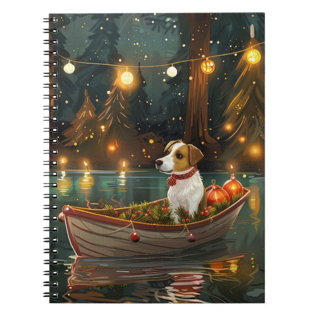 Jack Russell Christmas Festive Voyage Notebook (Front)