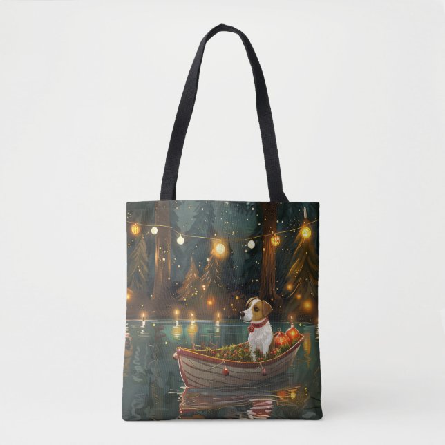 Jack Russell Christmas Festive Voyage Tote Bag (Front)