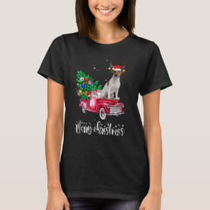 Jack Russell Christmas Ride Red Truck T-Shirt