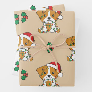 Jack Russell Christmas Winter Animals Holiday Wrapping Paper Sheet