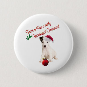 Jack Russell Christmas Wishes 6 Cm Round Badge