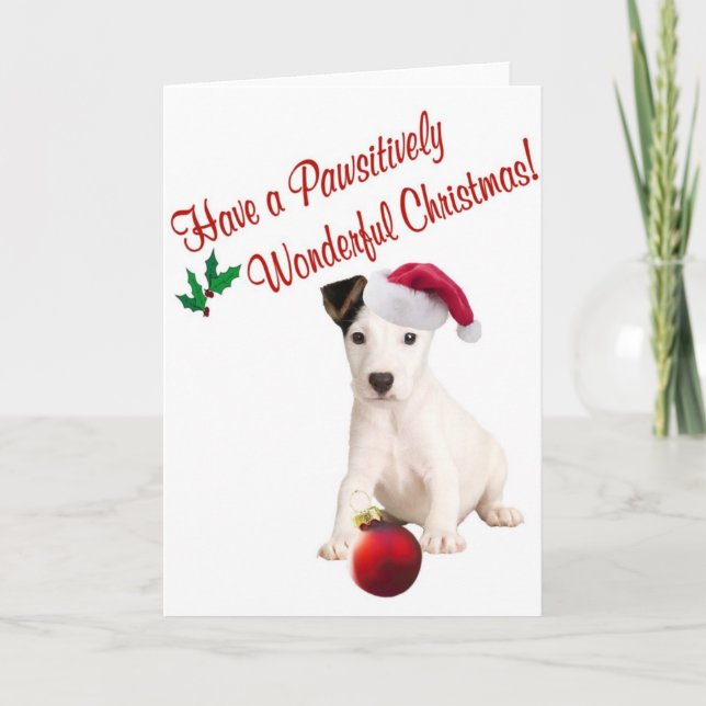 Jack Russell Christmas Wishes Holiday Card (Front)