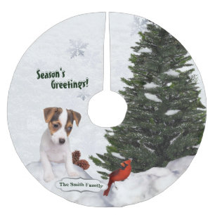 Jack Russell Christmas Wishes Tree Skirt