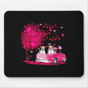 Jack Russell Couple Truck Happy Valentines Day Gif Mouse Mat
