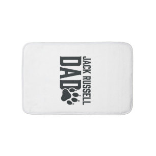 Jack Russell Dad Vintage Paw Print Shirt Design_1 Bath Mat