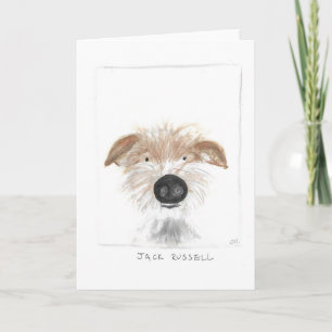 jack russell design greeting card, blank inside, card