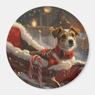 Jack Russell Dog Christmas Festive Magnet