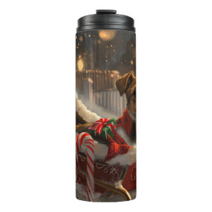 Jack Russell Dog Christmas Festive Thermal Tumbler