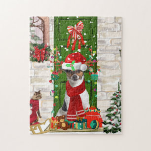 Jack Russell Dog Christmas  Jigsaw Puzzle