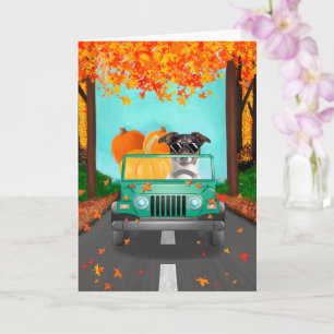 Jack Russell Dog Fall Pumpkin  Card