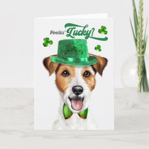 Jack Russell Dog Feelin' Lucky St Patrick's Day Holiday Card